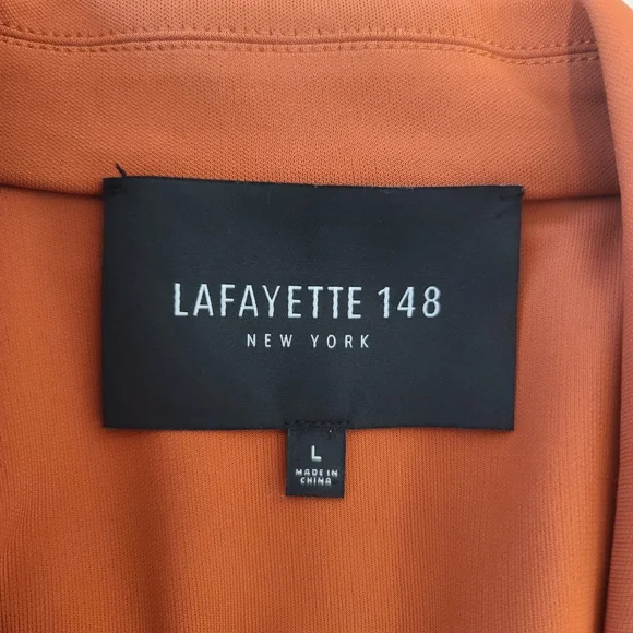 Lafayette 148 Women’s Rainey Matte Jersey Open Front Blazer–Rust Orange–Size L - Picture 5 of 11